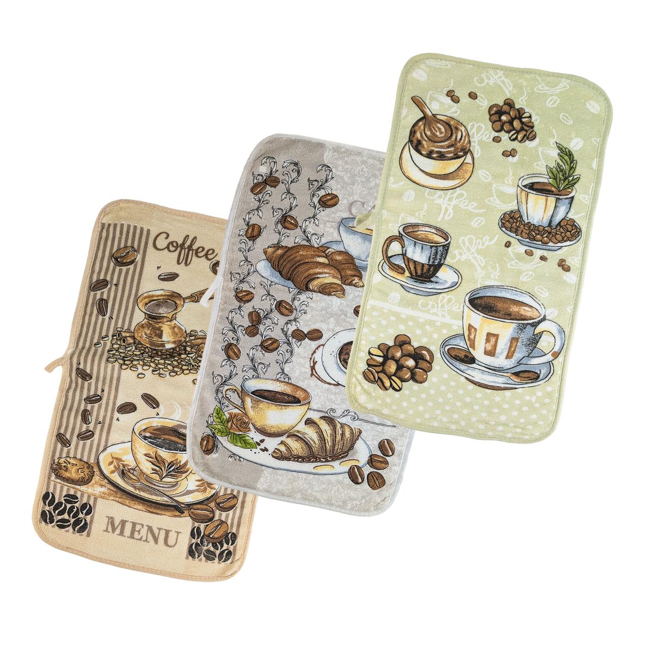Набір кухонних рушників 3 шт 40x60 см Кава 1 HomeBrand, фото 1