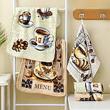 Набір кухонних рушників 3 шт 40x60 см Кава 1 HomeBrand, фото 2