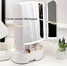 Косметичне потрійне дзеркало з підсвічуванням USB (15), фото 5