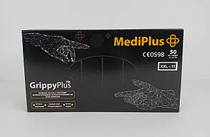 Багаторазові надміцні нітрилові рукавички GrippyPlus Black (50шт/25пар), фото 1