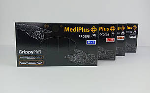 Багаторазові надміцні нітрилові рукавички GrippyPlus Black (50шт/25пар) XXL, фото 3