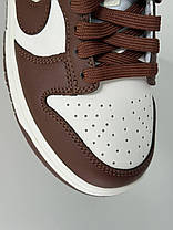 Жіночі кросівки Nike SB Dunk Low White Cacao Wow Найк сб данк лов коричневі шкіряні кросівки демісезон, фото 6