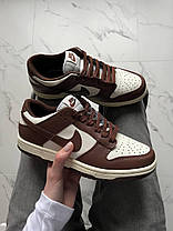 Жіночі кросівки Nike SB Dunk Low White Cacao Wow Найк сб данк лов коричневі шкіряні кросівки демісезон, фото 3