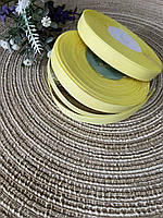 Стрічка репсова 1см пастельна Жовта (за рулон 22.5 метри), Р09-230-22