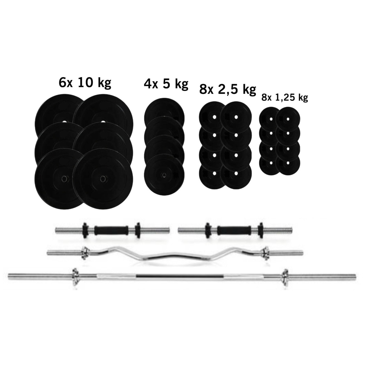 Набір Штанга + Гантелі 129 кг наборні гантелі розбірні