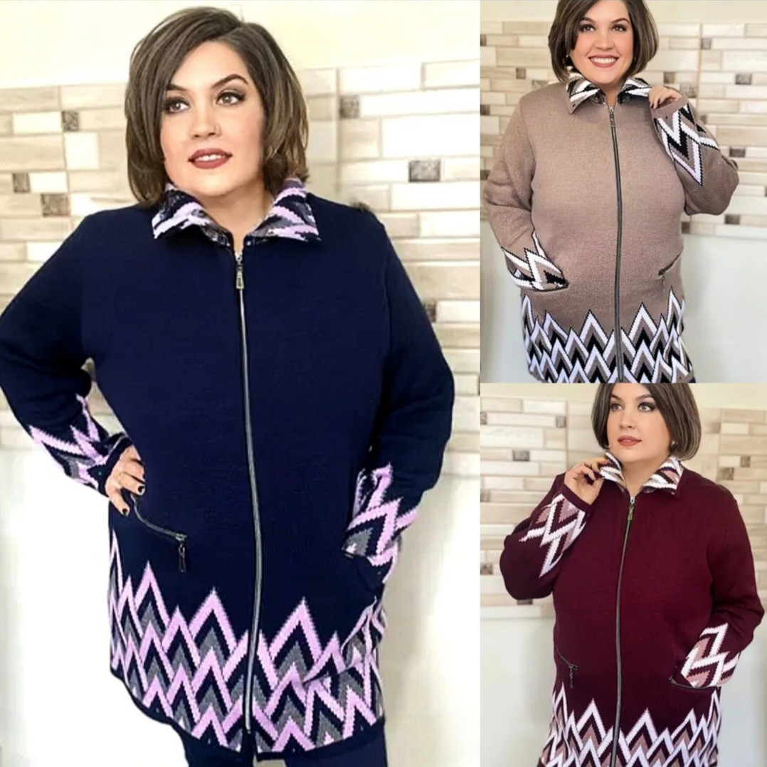 Кардиган жіночий великих розмірів на змійці, фото 1