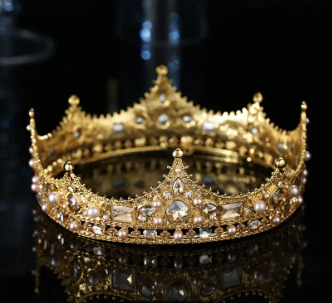 Неповторна корона SWAROVSKI, золото, фото 1