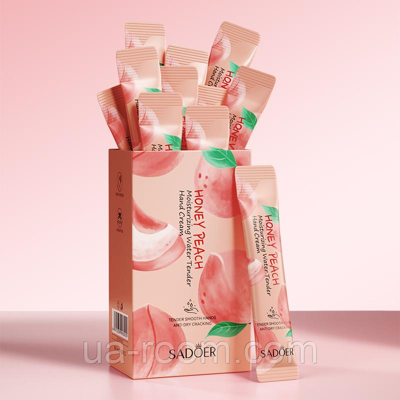 Крем для рук в стиках с персиком Sadoer Hand Cream Honey Peach, 20*4 мл.