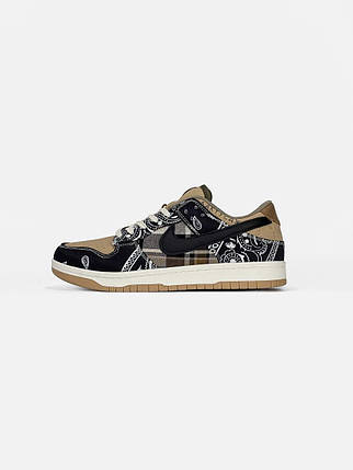 Чоловічі Кросівки Nike SB Dunk x Travis Scott Beige Black / Найк СБ Данк Тревіс Скотт Бежеві з Чорним, фото 1