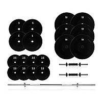 Набір Штанга + Гантелі 112 кг наборні гантелі розбірні