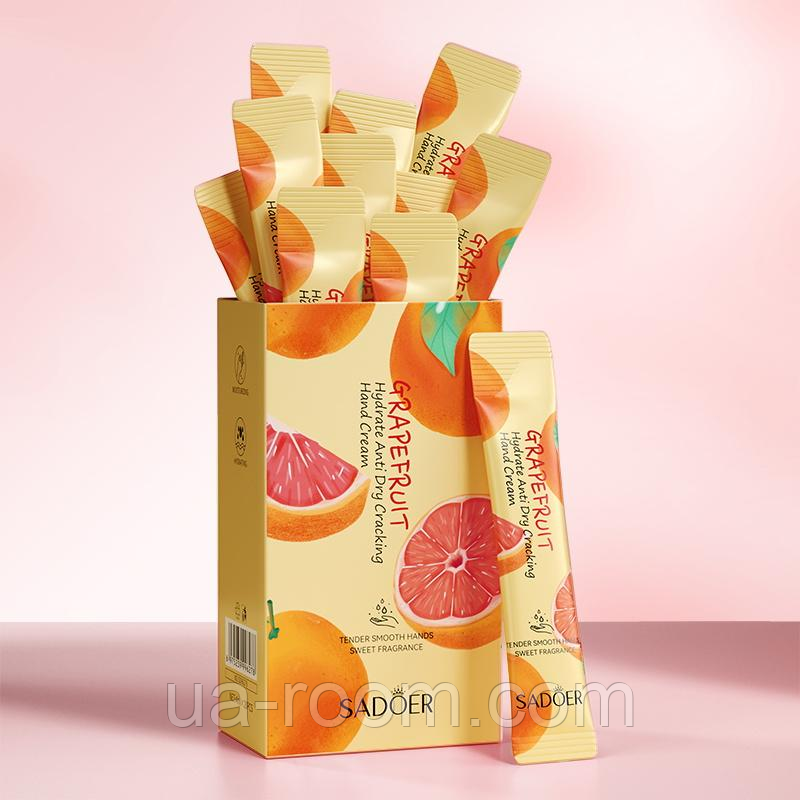 Крем для рук в стике с грейпфрутом Sadoer Hand Cream Grapefruit, 20*4 мл.