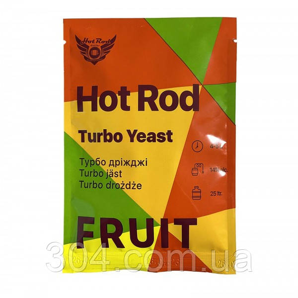Спиртові турбо дріжджі Hot Rod Fruit на 25 л (60 г) для фруктових браг, фото 1