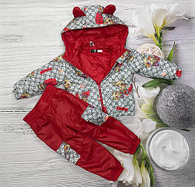 Дитячий демісезонний весняний осінній костюм штани та курточка 80-86 86-92 92-98 98-104