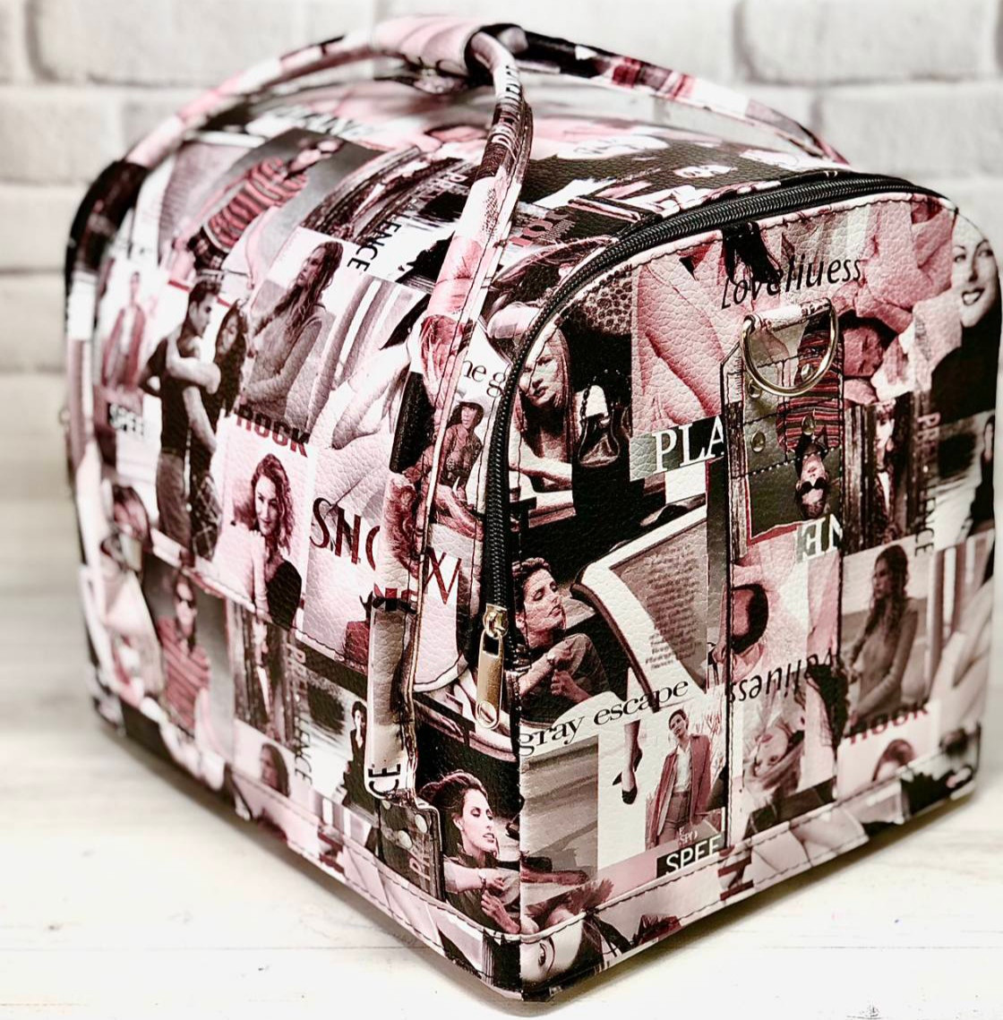 Б'юті кейс валіза для майстра салонів краси зі шкірозамінника на змійці журнал гламур, фото 1