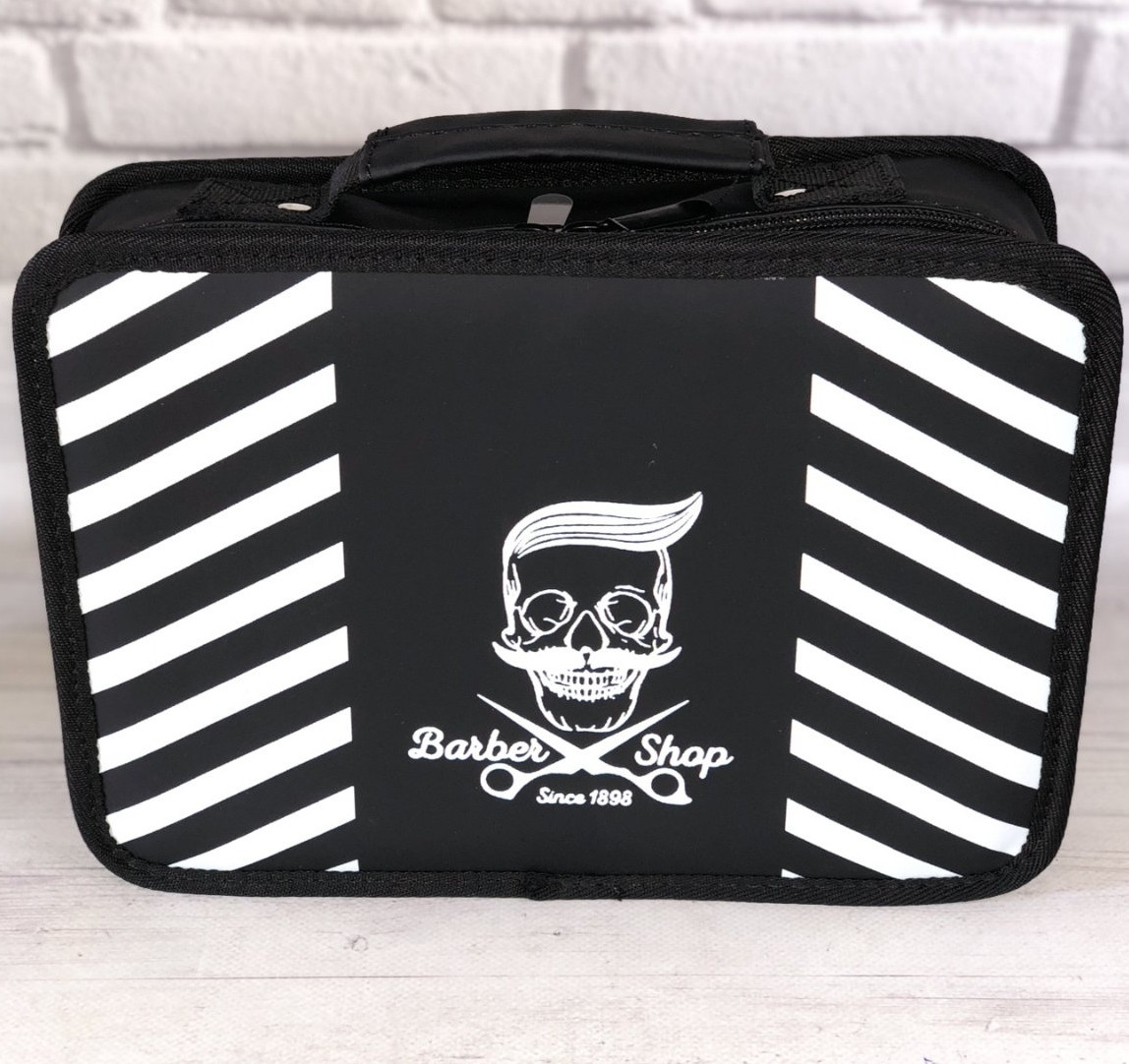 Сумка кейс перукарня зі шкірозамінника для майстрів чорний на змійці