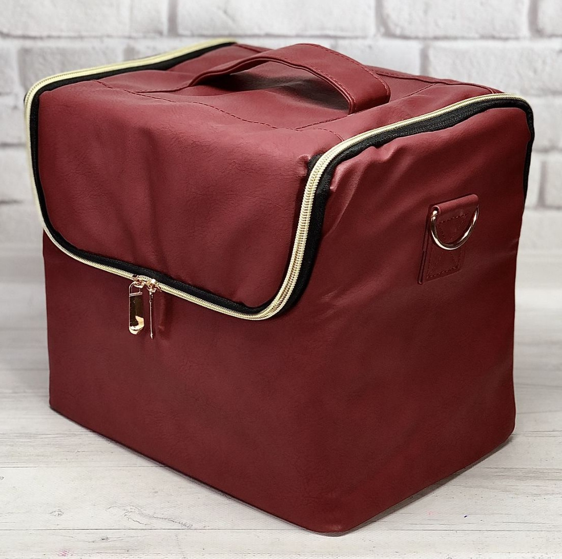 Сумка кейс б'юті валіза зі шкірозамінника для майстрів на змійці