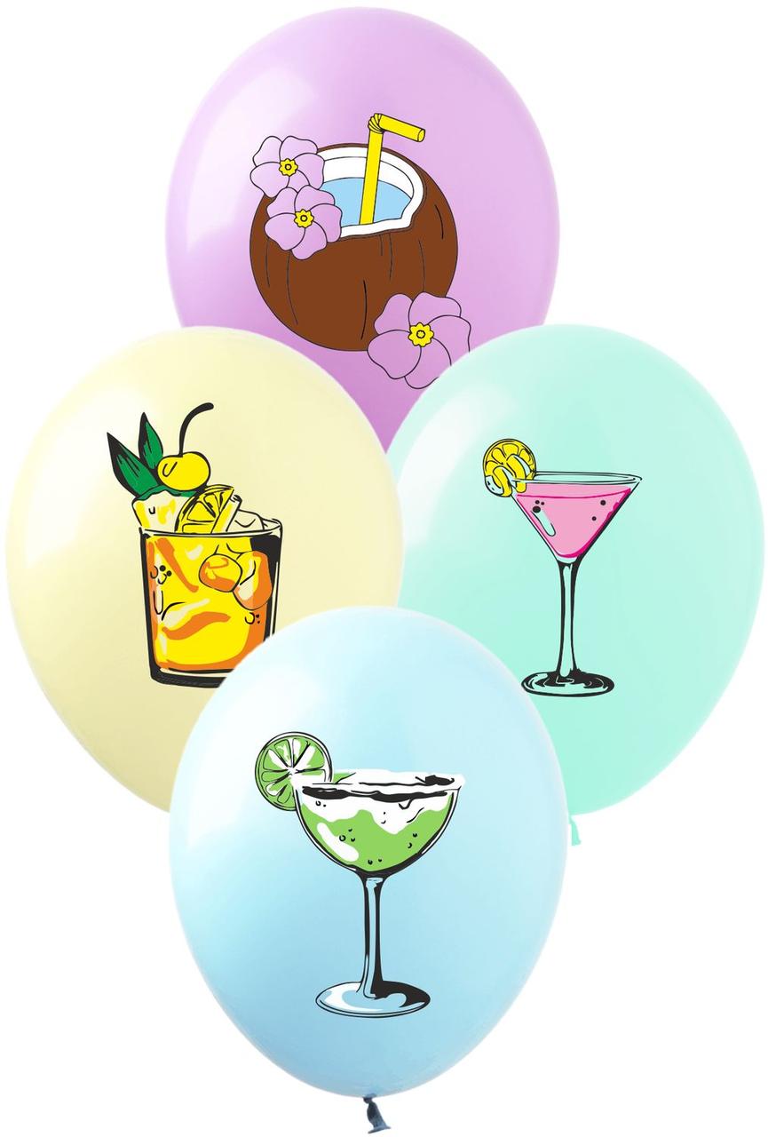 Латексні кулі 12" (30 см) "Коктейлі", 10 шт, Україна