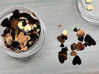 Декор для дизайна ногтей в баночке Сердце