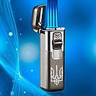 Зажигалка турбо 4 форсунки Україна в подарочній упаковці US-589U1, фото 3