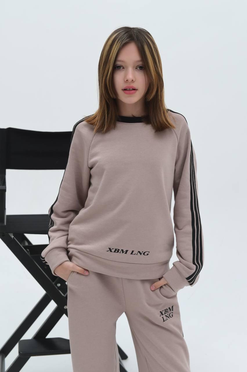 Спортивний костюм для дівчинки лампаси двунитка 2514,  на зріст 146-170р.