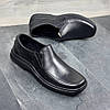 Чоловічі шкіряні туфлі демісезонні чорні (натуральна шкіра) без шнурків для чоловіків на весну осінь, розмір 39-46, фото 3