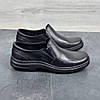 Чоловічі шкіряні туфлі демісезонні чорні (натуральна шкіра) без шнурків для чоловіків на весну осінь, розмір 39-46, фото 2