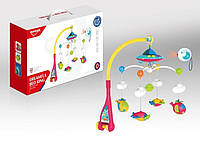 Карусель музична дитяча на ліжечко НЕ 0304, світлова проєкція, 4 підвіски, пульт д/у