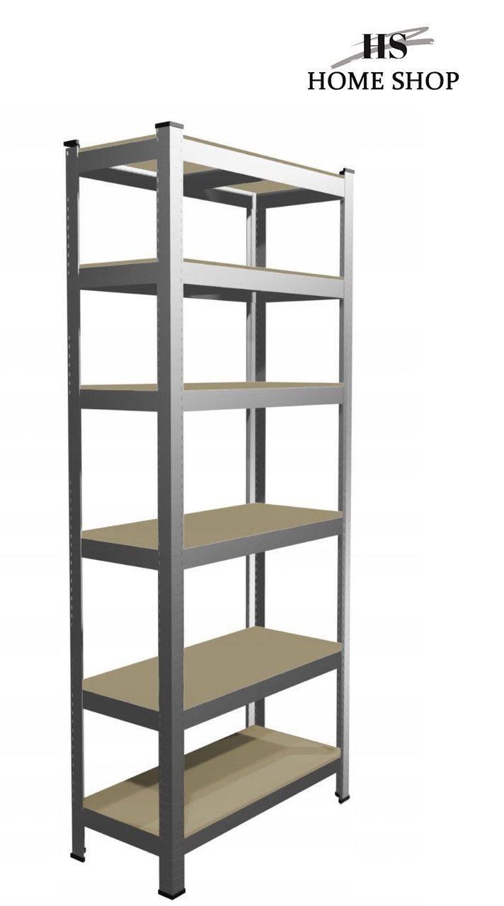 Стелаж металевий 220x90x40 см 6 полиць (сірий), фото 1