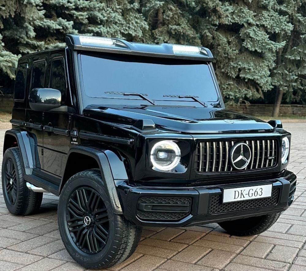 Електромобіль двомісний дитячий джип Mercedes G63 (чорний колір, фарба) 4WD VIP, фото 1