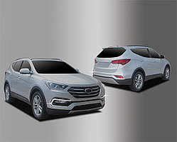 Хром накладки на галогенки Hyundai Santa Fe 2015- 2017 (Autoclover/Корея)