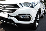 Хром накладки на галогенки Hyundai Santa Fe 2015- 2017 (Autoclover/Корея), фото 8
