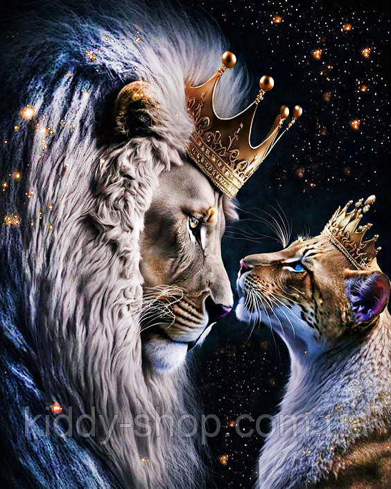 Діамантова вишивка. Картина на підрамнику "Королівське кохання", 40х50см, квадратні стрази, фото 1