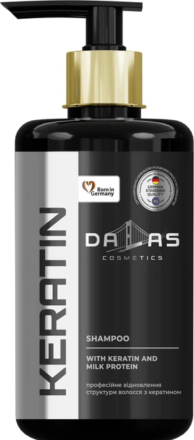 Шампунь для волосся Dalas Cosmetics Keratin з Молочним протеїном і Кератином 1 л, фото 1