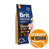 Сухий корм Brit Premium Dog Adult M для дорослих собак середніх порід з куркою 15 кг