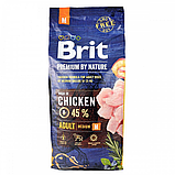 Сухий корм Brit Premium Dog Adult M для дорослих собак середніх порід з куркою 15 кг, фото 4
