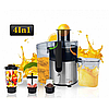 Електрична соковижималка Zepline 3000Вт 4в1 потужна скляна чаша відцентрова подрібнювач, фото 7