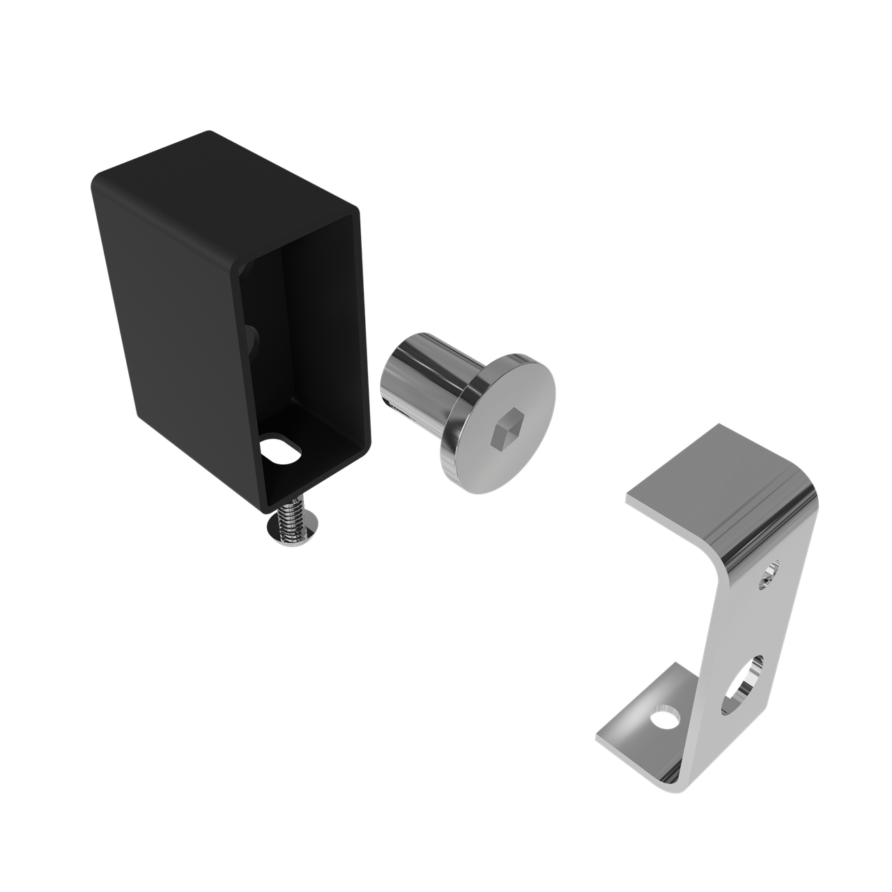 D50005 Комплект прихованого підключення прямокутний, структурований чорний (1 сорт)