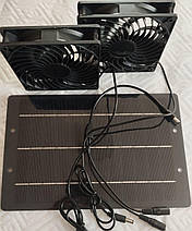 Сонячна панель 10W + 2 вентилятори 12V, фото 3