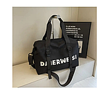 Сумка спортивна з плечовим ременем чорна 151С, фото 2