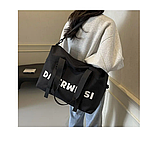 Сумка спортивна з плечовим ременем чорна 151С, фото 3