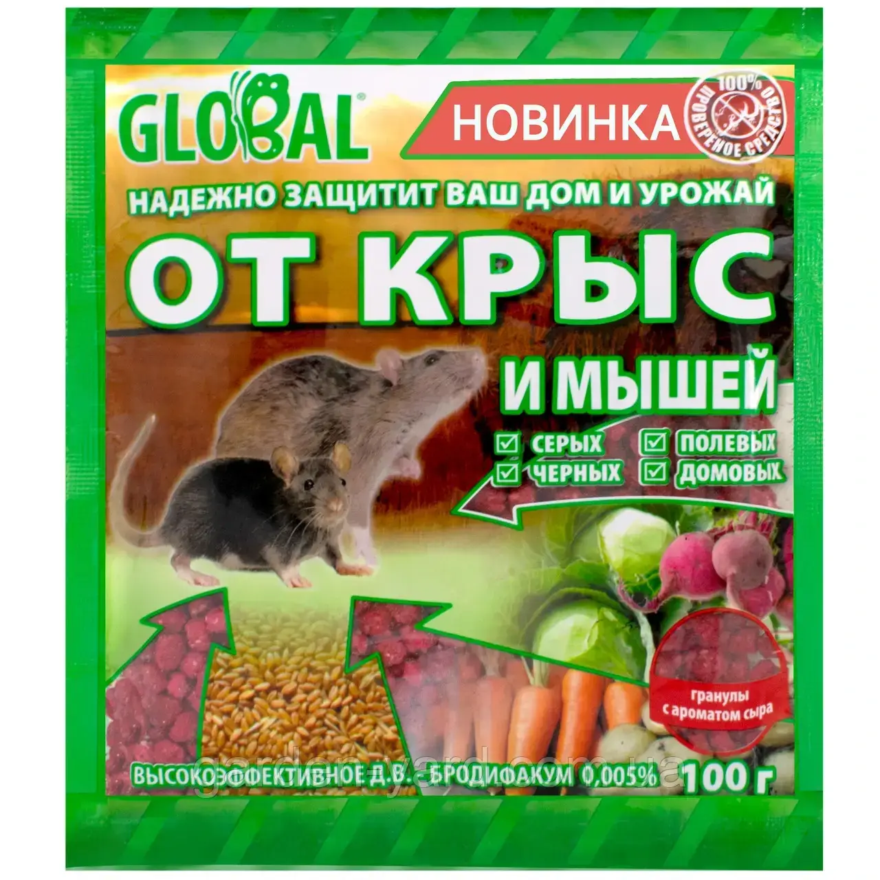 Засіб від щурів та мишей 100г. Clobal Україна