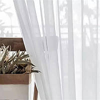 Тюль гардина современная Pivdenne креп белый с пошивом и тесьмой (2039-pos)