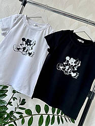 Жіноча футболка трикотаж бавовна принт Міккі Маус Sfv1326