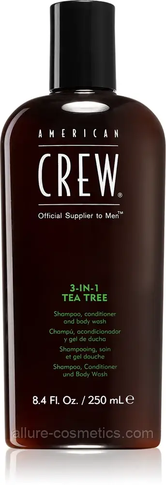 Шампунь, кондиціонер та гель для душу 3в1 American Crew Hair & Body 3 in 1 Tea Tree 250мл