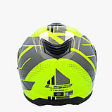 Мотошолом LS2 FF908 Strobe II Code H-Vis Yellow Grey, фото 2