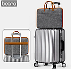 Сумка для ноутбука сіра з коричневою окантовкою 15.6" Boona XB-Q016 вологозахисна сумка до ноутбку 15-16 дюймів сіро-коричнева, фото 4
