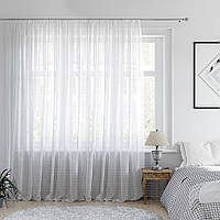 Гардина Тюль Pivdenne вуаль белый 82924 С пошивом и тесьмой Турция