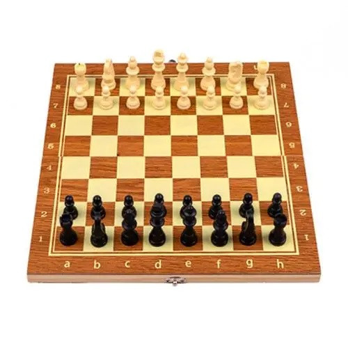 Настільна гра 3в1 шахи, шашки, нарди, 29x29см, дерево