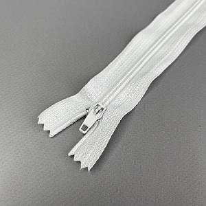 Блискавка брючна 18 см напівавтомат, білий