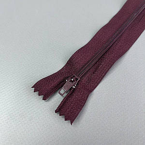 Блискавка брючна 18 см напівавтомат, бордовий